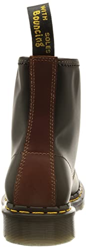 Dr. Martens Men's Lace Fashion Boot, Black + Brown Abruzzo, 9