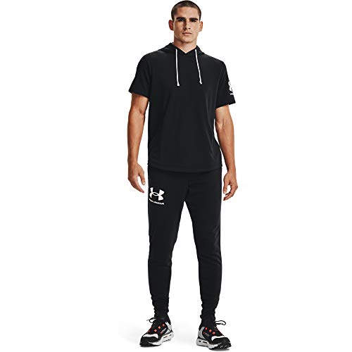 Under Armour Mens Rival Terry Joggers , Black (001)/Onyx White , X-Large