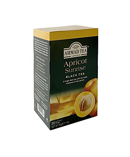 Ahmad Tea Black Tea, Apricot Sunrise Teabags, 20 ct (Pack of 6) - Caffeinated and Sugar-Free