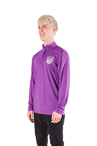 Ultra Game NBA Men's Quarter Zip Long Sleeve Pullover T-Shirt