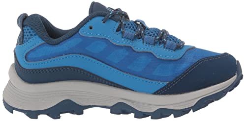 Merrell Moab Speed Low Waterproof Hiking Sneaker, Blue, 7 US Unisex Big Kid