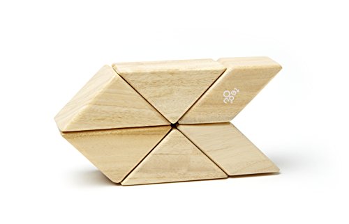 8 Piece Tegu Pocket Pouch Magnetic Wooden Block Set, Natural