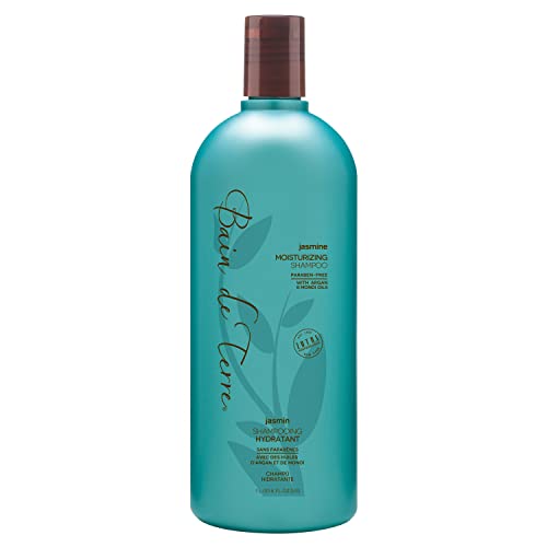 Bain de Terre Moisturizing Shampoo | Jasmine | Dry and Damaged Hair | Argan and Monoi Oils | Paraben Free | 33.8 Fl Oz