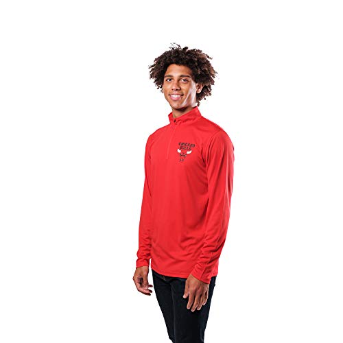 Ultra Game NBA Men's Quarter Zip Long Sleeve Pullover T-Shirt
