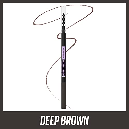 Maybelline Brow Ultra Slim Defining Eyebrow Makeup Mechanical Pencil With 1.55 MM Tip And Blending Spoolie For Precisely Defined Eyebrows, Deep Brown, 0.003 oz.