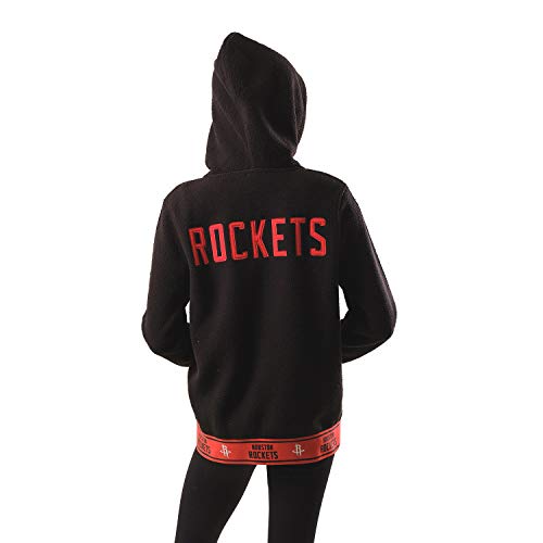Ultra Game NBA Houston Rockets Womens Full Zip Sherpa Jersey Hoodie with Team Logo, Team Color, X-Large