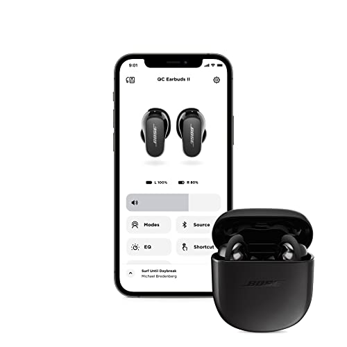 Bose QuietComfort Earbuds II, Wireless, Bluetooth, World’s Best Noise Cancelling In-Ear Headphones with Personalized Noise Cancellation and Sound, Triple Black