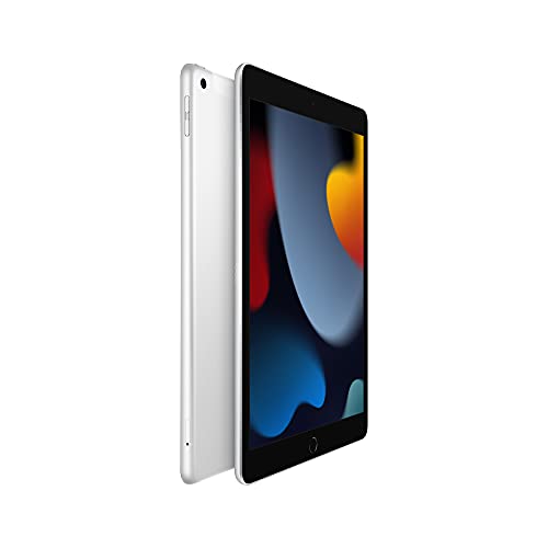 Apple iPad (9th Generation): with A13 Bionic chip, 10.2-inch Retina Display, 64GB, Wi-Fi + 4G LTE Cellular, 12MP front/8MP Back Camera, Touch ID, All-Day Battery Life – Silver
