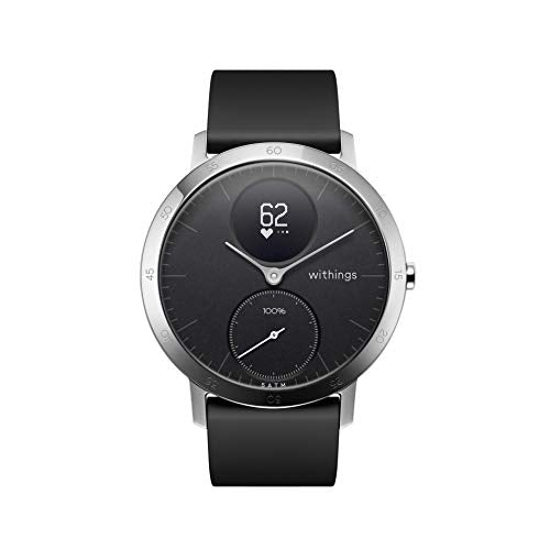 Withings Steel HR - Hybrid Smartwatch - Activity Tracker with Connected GPS, Heart Rate Monitor, Sleep Monitor, Smart Notifications, Water Resistant up to 25-day battery life
