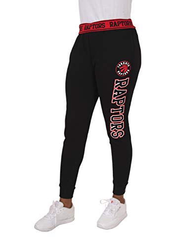Ultra Game NBA Toronto Raptors Womens Jogger Pants Active Basic Fleece Sweatpants , Black, Large
