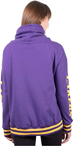 Ultra Game NBA Los Angeles Lakers Womens Quarter Zip Fleece Pullover Sweatshirt with Zipper, Team Color, Large