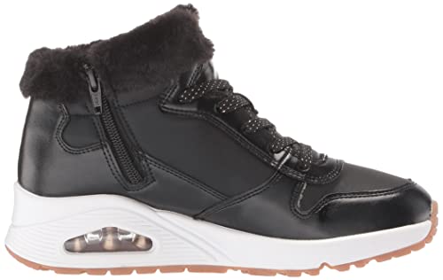 Skechers Kids Girls Street Uno-Cozy On Air Sneaker, Black/Rose Gold, 2.5 Little Kid