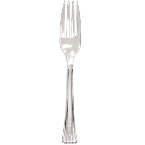 Lillian Tablesettings Plastic Party Forks, Full Size, Clear