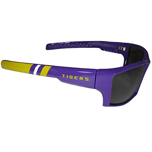 Siskiyou Sports NCAA LSU Tigers Unisex Edge Wrap Sunglass and Case Set, Team Colors, One Size