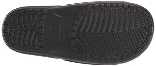 Crocs Unisex Classic Graphic Slide Sandals, Black/Multi, 13 US Men