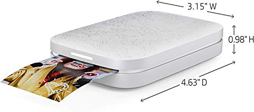 HP Sprocket Portable 2x3' Instant Color Photo Printer (Luna Pearl) Print Pictures on Zink Sticky-Backed Paper from your iOS and Android Device.