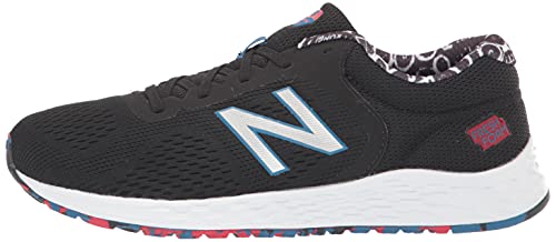 New Balance Kid's Fresh Foam Arishi V2 Lace-Up Running Shoe, Black/Oxygen Blue/Team Red, 4.5 M US Big Kid (8-12 Years)