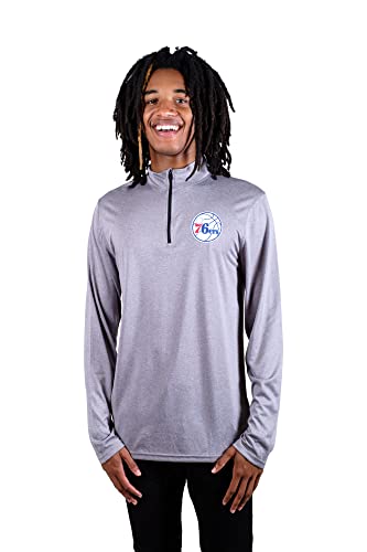 Ultra Game NBA Men's Quarter Zip Long Sleeve Pullover T-Shirt