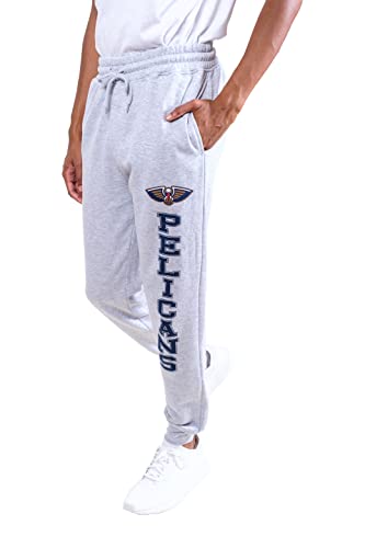 Ultra Game NBA Men's Soft Team Jogger Sweatpants Heather Gray Large