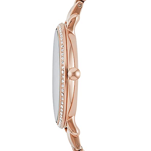 Fossil Women's Jacqueline Quartz Stainless Steel Three-Hand Watch, Color: Rose Gold Glitz (Model: ES3546)