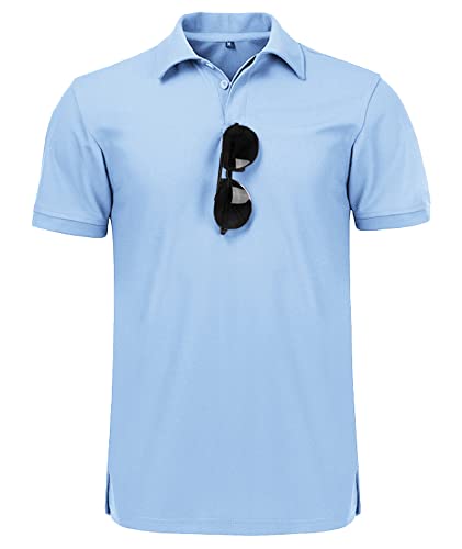 ZITY Mens Polo Shirt Short Sleeve Sports Golf Tennis T-Shirt 012-MoonBlue L