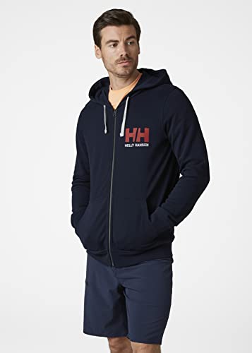 Helly Hansen Men's Standard HH Logo Full Zip Hoodie, 597 Navy, Small