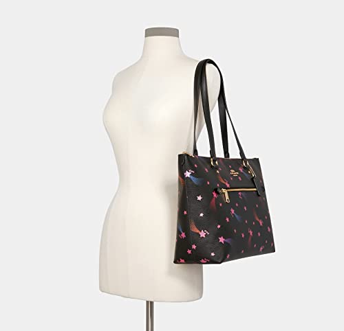 COACH Womens Gallery Tote Shoulder Bag With Disco Star Print Black Multi
