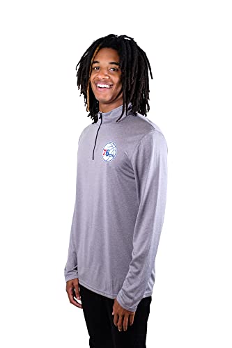 Ultra Game NBA Men's Quarter Zip Long Sleeve Pullover T-Shirt