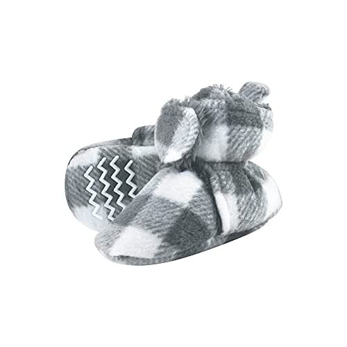Hudson Baby Baby Trapper Hat, Mitten and Bootie Set, Charcoal White Plaid, 6-12 Months