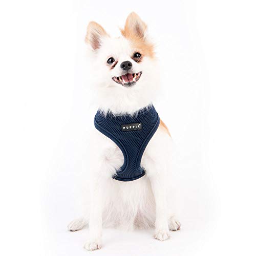Puppia Soft Dog Harness, Navy, Medium (PDCF-AC30-NY-M)