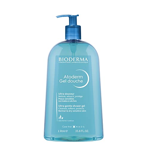 Bioderma - Atoderm Hydrating Shower Gel Body Wash - Moisturizing Face and Body Cleanser for Normal to Dehydrated Sensitive Skin, 33.8 Fl Oz (Pack of 1)