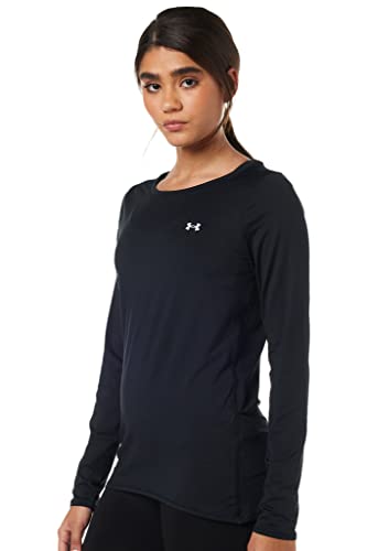 Under Armour Women's HeatGear Armour Long-Sleeve T-Shirt , Black (001)/Metallic Silver , X-Small