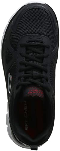Skechers mens Track Scloric Oxford, Black/Red, 12 US