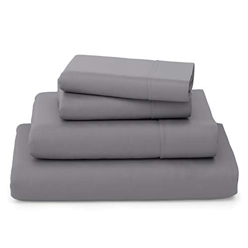 Cosy House Collection Luxury Bamboo Sheets - Blend of Rayon Derived from Bamboo - Cooling and Breathable, Silky Soft, 16-Inch Deep Pockets - 4-Piece Bedding Set - Queen, Grey