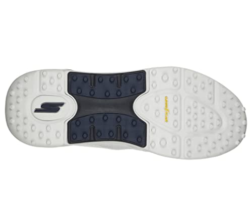 Skechers Men's Go Arch Fit Golf Shoe Sneaker, White/Navy 2 Strap, 9.5