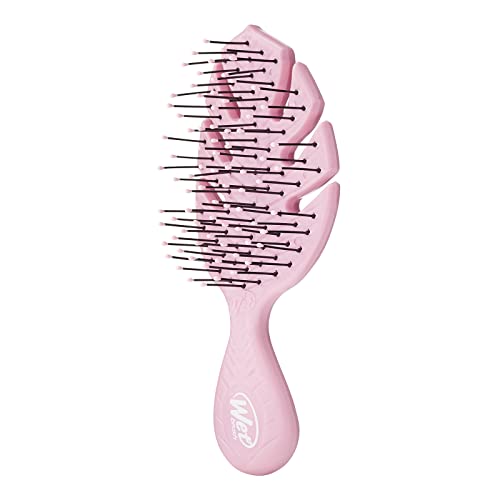 Wet Brush Go Green Mini Detangler, Pink - Detangling Travel Hair Brush - Ultra-Soft IntelliFlex Bristles Glide Through Tangles with Ease - Gently Loosens Knots - Minimize Pain, Split Ends and Breakage