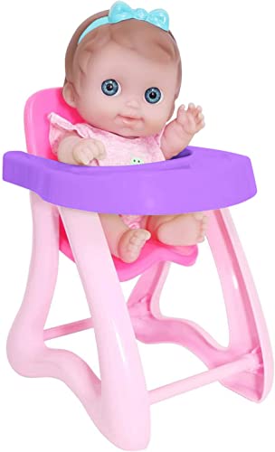 JC Toys Lil Cutesies 9' All Vinyl Baby Doll Feeding Time Gift Set| Posable and Washable | Removable Outfit | High Chair and Feeding Accessories Ages 2+