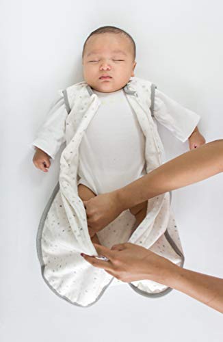 Amazing Baby Microfleece Sleeping Sack, Wearable Blanket with 2-Way Zipper, Use After Swaddle Transition, Playful Dots, Sterling, Medium 6-12 Month