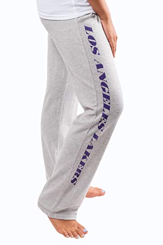 Ultra Game NBA Los Angeles Lakers Womens Sleepwear Super Soft Hacci Pajama Loungewear Pants, Heather Gray, Small