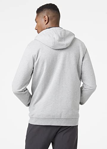 Helly Hansen Men's Standard HH Logo Full Zip Hoodie, 949 Grey Melange, Medium