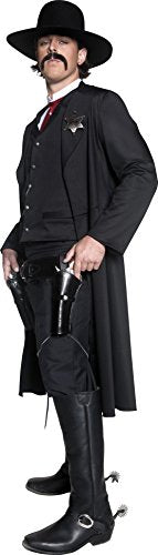 Smiffys mens Deluxe Authentic Western Sheriff Costume,Black,M - US Size 38'-40'