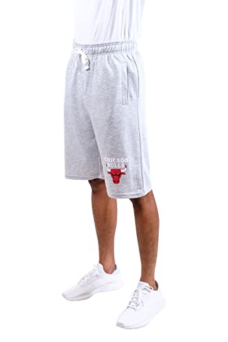Ultra Game NBA Chicago Bulls Mens French Terry Shorts, Heather Gray, X-Large