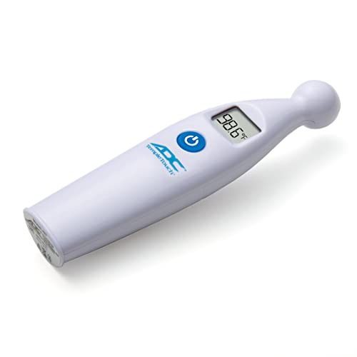 ADC Temple Touch Digital Fever Thermometer, Non Invasive and Quick Read, Suitable for Babies, Newborns, Kids, and Adults, Adtemp 427, White