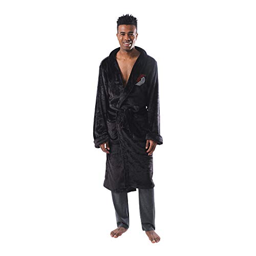 Ultra Game -NBA Portland Trail Blazers Mens Lounge Bath Robe, Team Color, 1SIZE