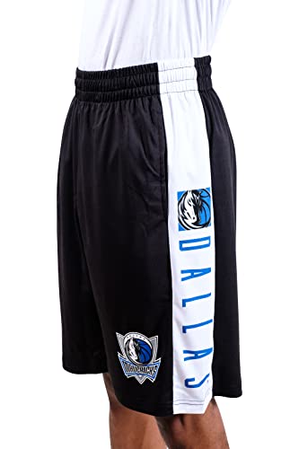 Ultra Game NBA Dallas Mavericks Mens Mesh Basketball Shorts, Black, Large
