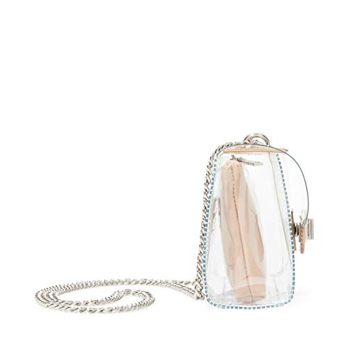 Steve Madden womens Clutch Crossbody Bag, Clear, 8 L x 5 H 3 W US