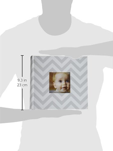 Pearhead Baby Photo Album for Baby Girl or Baby Boy, Gender Neutral Baby Memory Book, Baby Shower, Gray Chevron