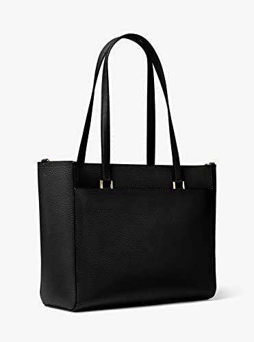Michael Kors Maisie Large Pebbled Leather 3-IN-1 Tote Bag (Black Brown Multi)