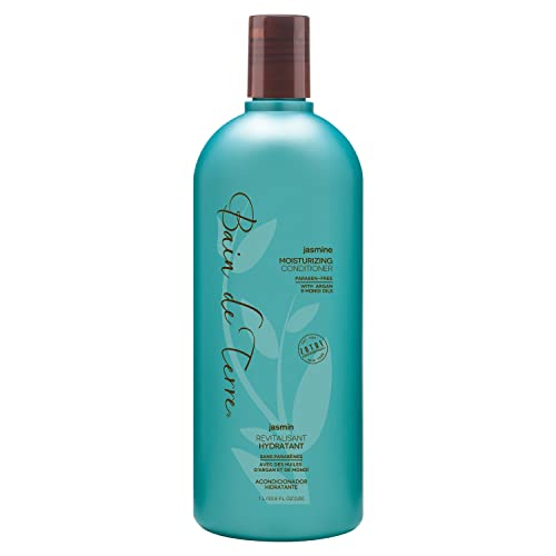 Bain de Terre Moisturizing Conditioner | Jasmine | Dry and Damaged Hair | Argan and Monoi Oils | Paraben Free | 33.8 Fl Oz