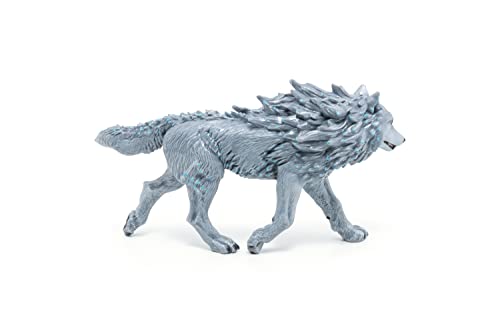 Papo -Hand-Painted - Figurine -Medieval-Fantasy -Ice Wolf -36033 - Collectible - for Children - Suitable for Boys and Girls - from 3 Years Old , Gray